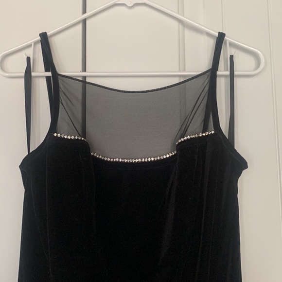 Scott McClintock formal black velvet and mesh gown/dress, size 10 - Picture 2 of 4